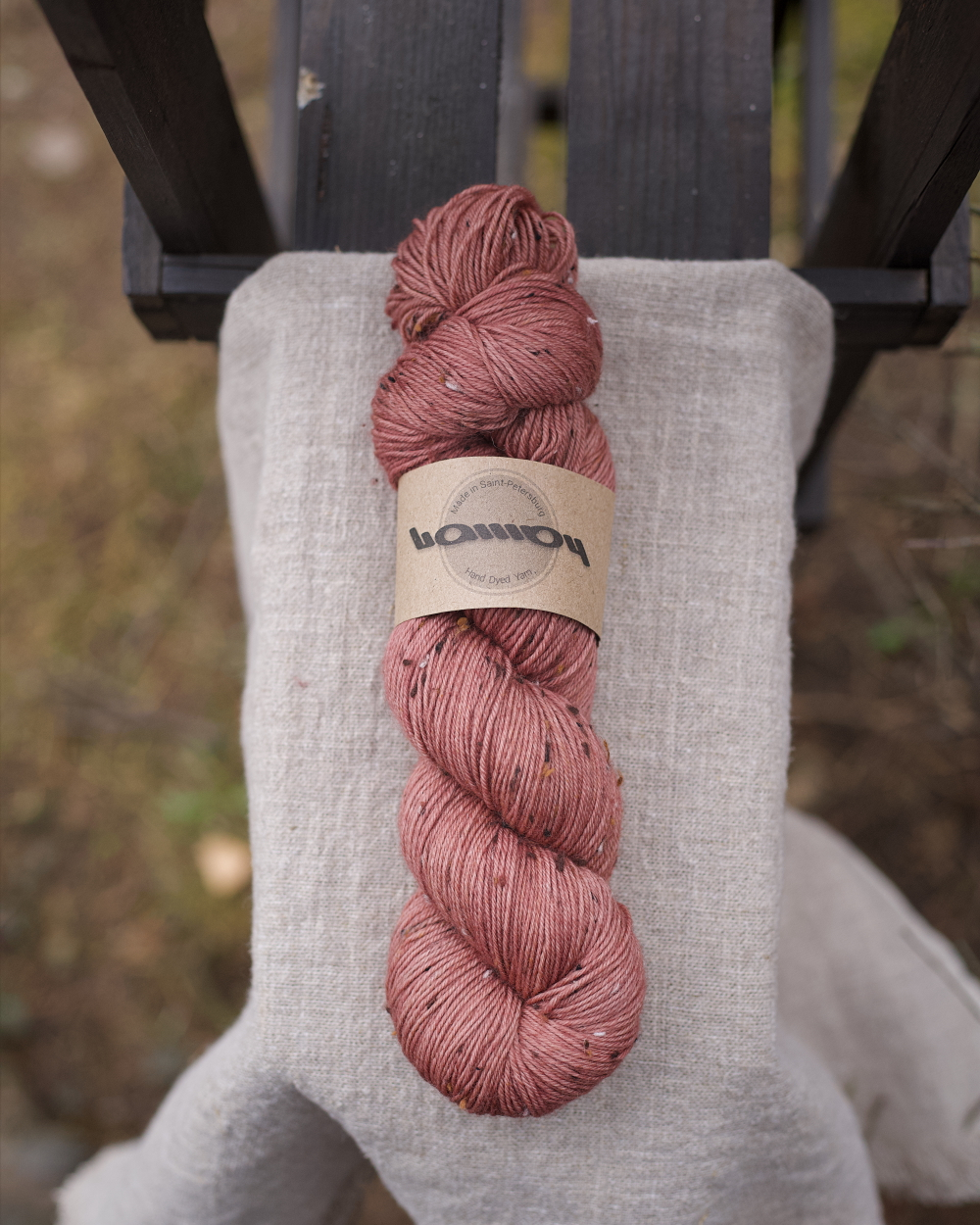 Носочный твид "Пыльная роза"