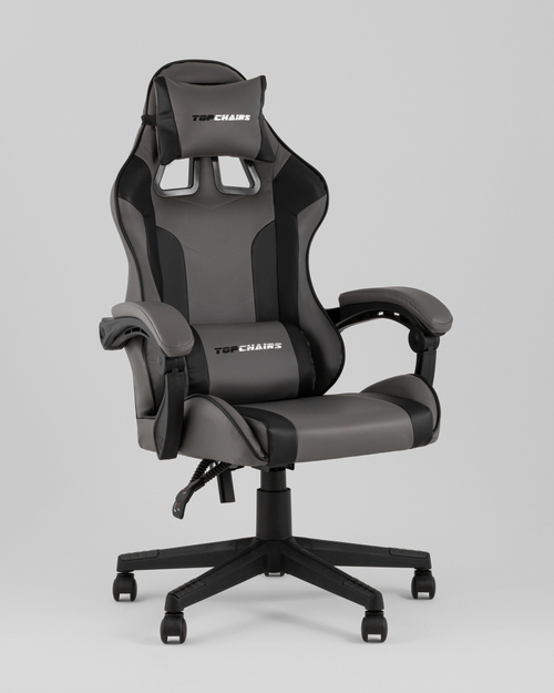 Кресло спортивное TopChairs Commander серо-черный