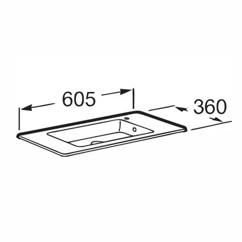 Тумба Debba 600 2 ящика, белый глянец/Раковина Debba Compact Unik 60, ZRU9307638