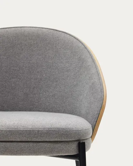 Стул Eamy светло-серый с натуральной отделкой