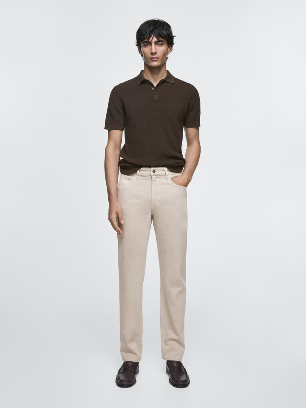 Massimo Dutti Джинсы зауженного кроя, каменный