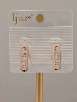 Серьги Fallon «Кристальная дорожка» Gold 18K