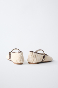 ZARA БАЛЕТКИ, ЭКРЮ
