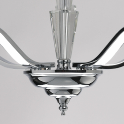 Люстра подвесная для гостиной/спальни/кухни/столовой/офиса MW-Light Палермо, 5 ламп E14, 200 Вт, 10 м2, хром/белый