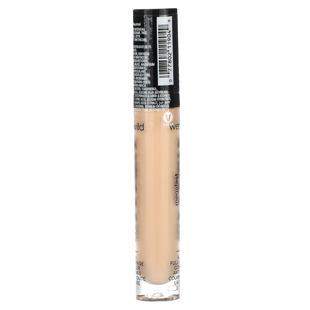 wet n wild, Megalast Incognito, консилер для полного покрытия на весь день, средне-нейтральный, 5,5 мл (0,18 жидк. унц.)