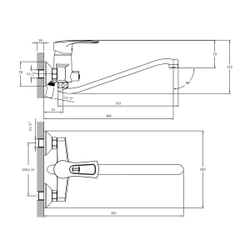 Смеситель Rossinka T40-31 для ванны