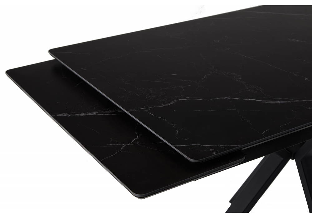 Керамический стол Woodville Старлайт 120 (180) х 80 shakespeare black, черный