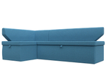 Диван кухонный угловой Омура левый угол, Амур 10 голубой, Рогожка, 125899L