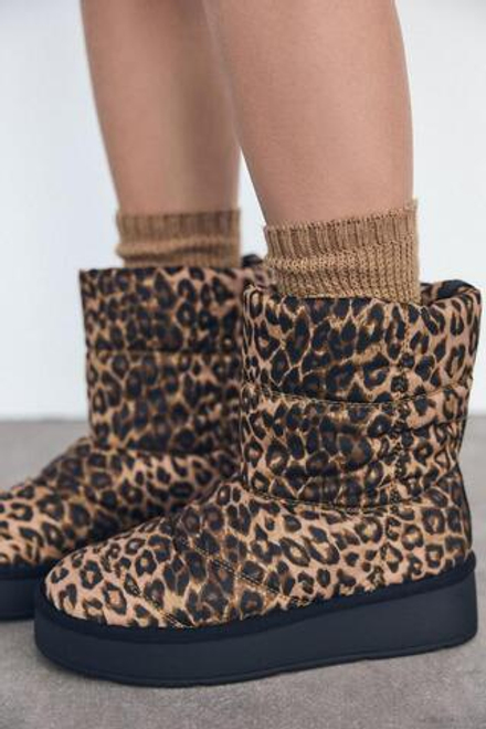 ZARA УГГИ НА ПЛАТФОРМЕ, ЛЕОПАРДОВЫЙ