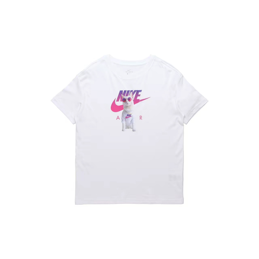 Футболка Nike женская (с котом), бел.