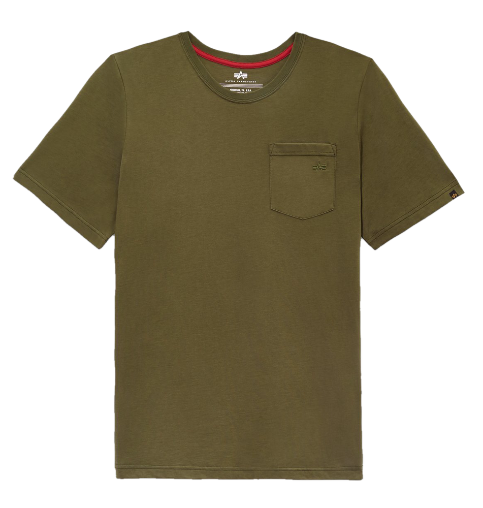 Футболка Alpha Industries Small Logo Pocket Tee Оливковая