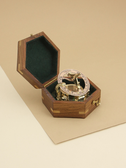 Nautical Морской компас в деревянном футляре