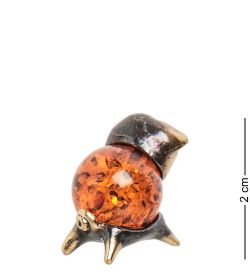 Народные промыслы AM- 521 Фигурка «Поросенок» (латунь, янтарь)