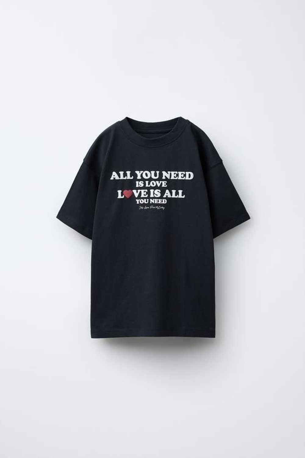 ZARA ФУТБОЛКА С НАДПИСЬЮ "ALL YOU NEED IS LOVE" © PAUL MCARTNEY, СИНИЙ