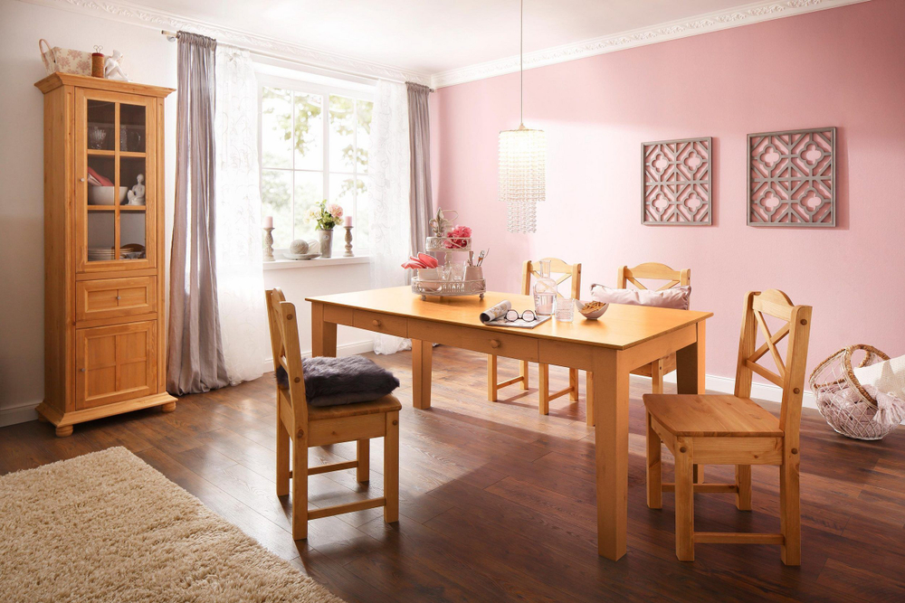 Комплект прочных стульев Ванда 45х45 см с анатомической спинкой, 4 шт. из массива сосны в натуральном цвете, для кухни, столовой, гостиной и дома