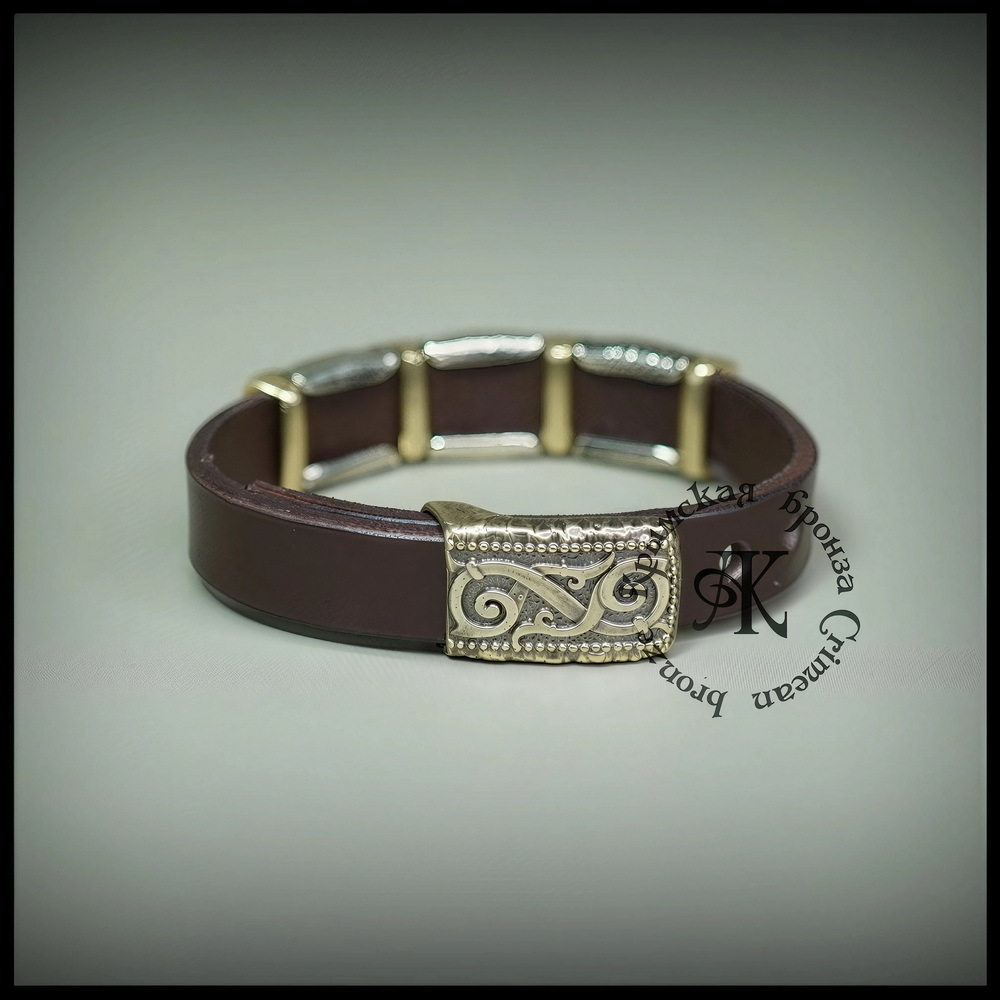 Браслет кожаный "Истоки" для мужчин