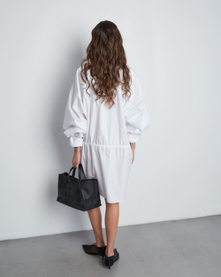 Платье-рубашка объемного кроя из хлопка Макс Мара белый