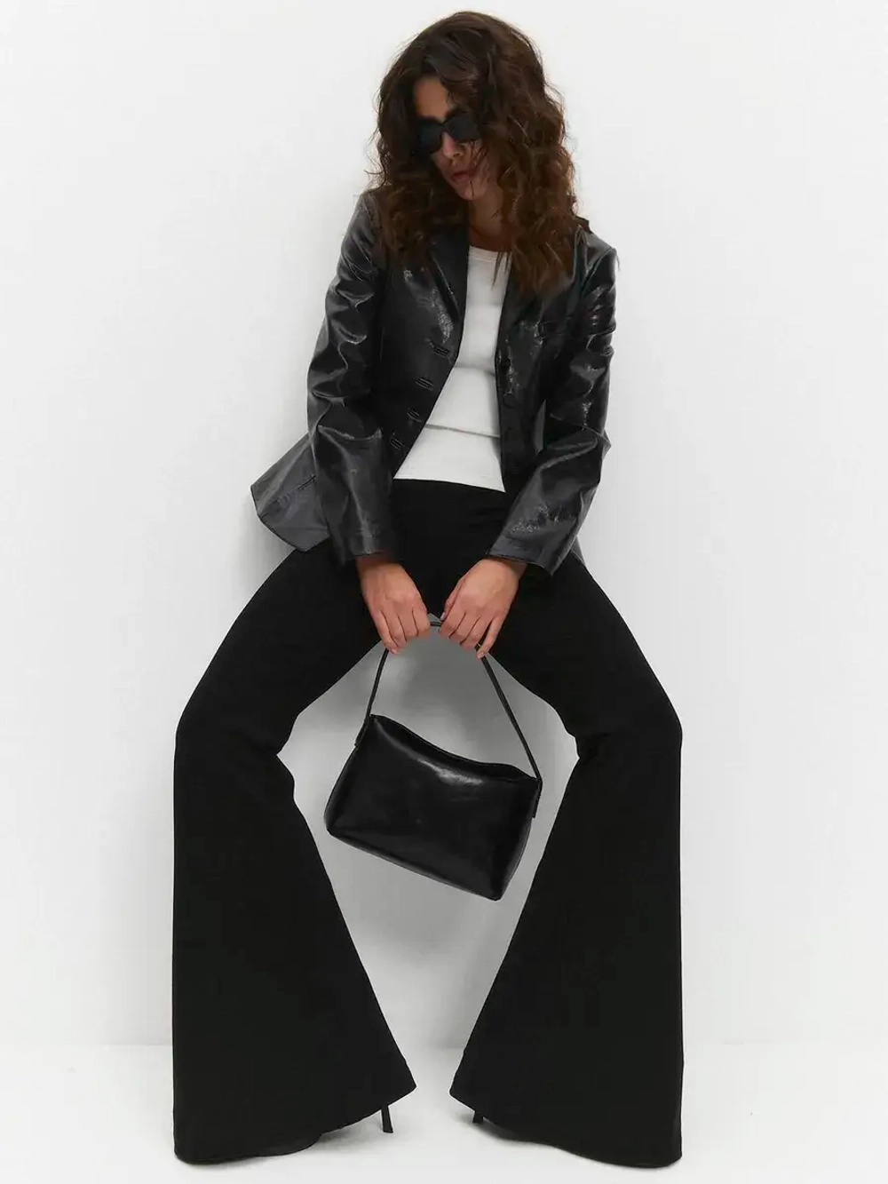 Брюки клеш трикотажные