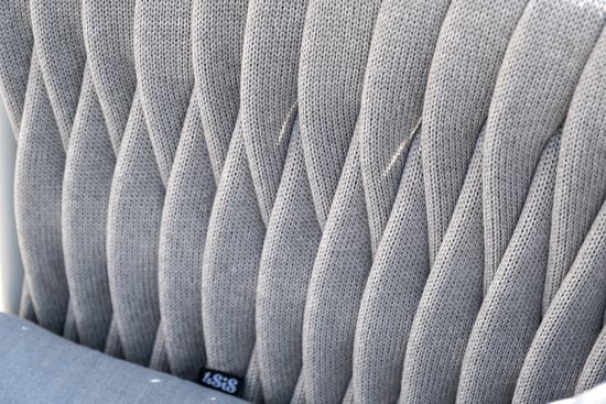 "Монако" лаунж-зона 4-местная из роупа со столом "Верона" (серый гранит), каркас светло-серый, роуп светло-серый