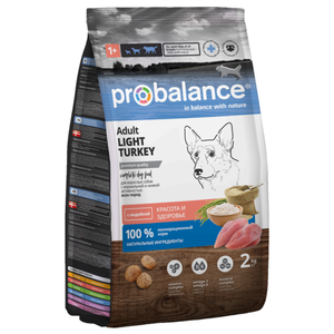 Сухой корм ProBalance Adult Light Turkey для взрослых собак всех пород с индейкой