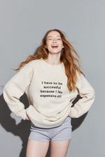 СВИТШОТ «EXPENSIVE SHIT» МОЛОЧНЫЙ