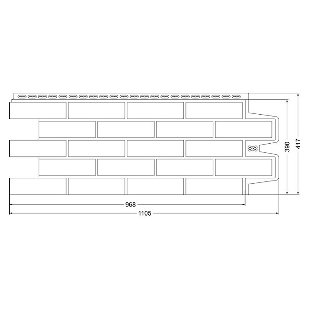 Панель фасадная Grand Line Classic Клинкерный кирпич шоколадный 1105х417 мм