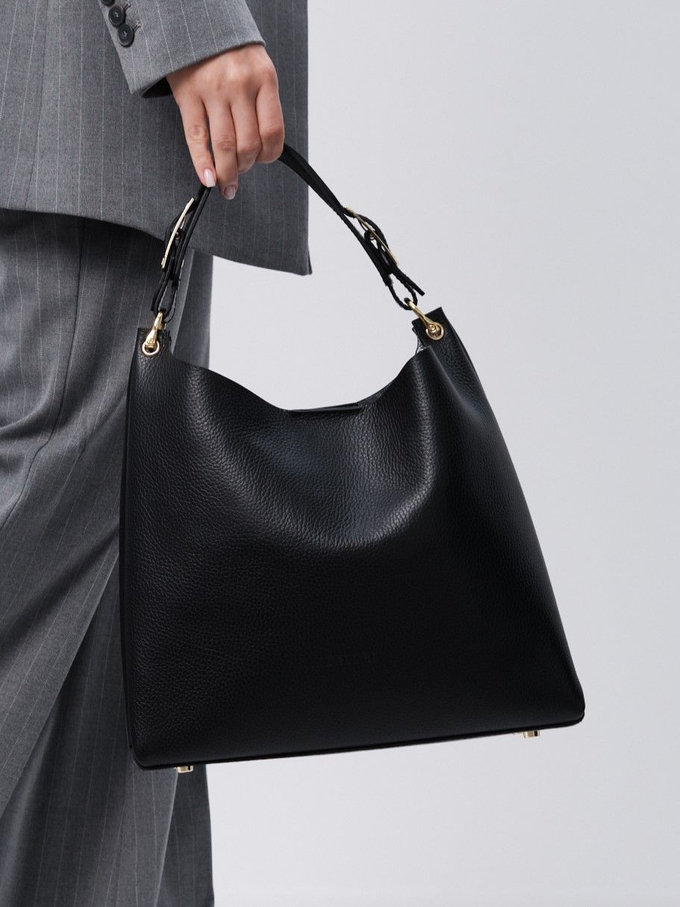 Сумка кожаная черная