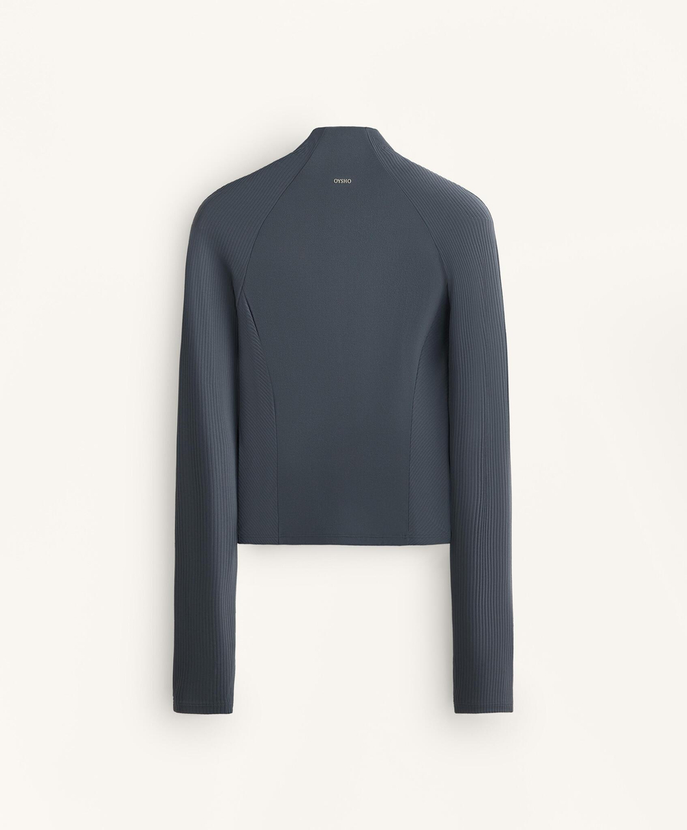 Oysho Куртка из высокотехнологичной ткани, антрацитовый/голубой