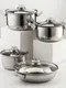 Набор Доляна «Марбл», 8 предметов: ковш 1,5 л, 2 кастрюли 2/3 л, сковорода d=24 см, 4 крышки, стенки 0,3 мм, дно 5 мм