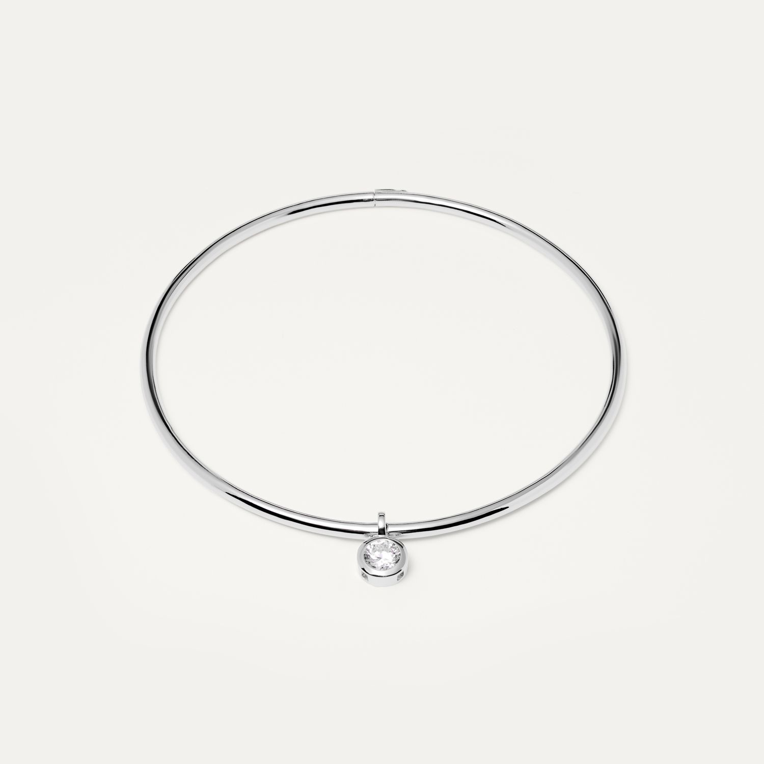Чокер Silver Rigid Frame Necklace – Clear Round