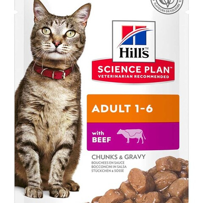 Hill's Feline Adult Beef 85 г - консервы (пауч) для кошек (говядина)
