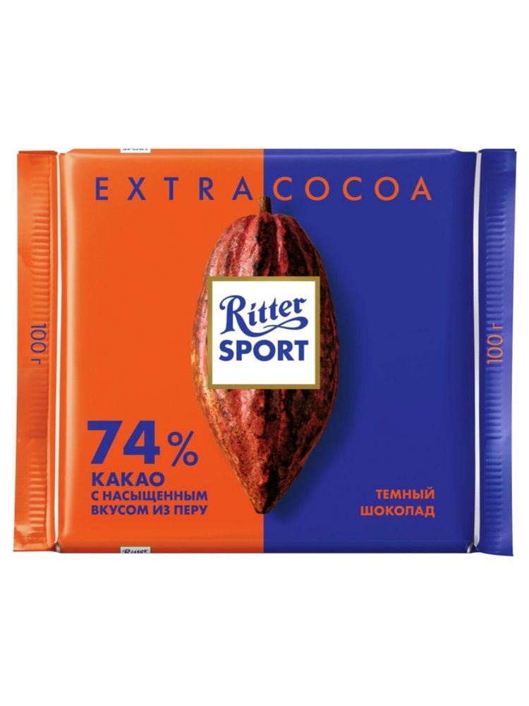 Шоколад тёмный Ritter Sport 74% 100 г x 4 шт