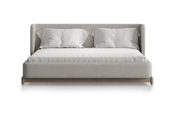 Кровать Basic спальное место 160*200 см (молочный, рогожка)