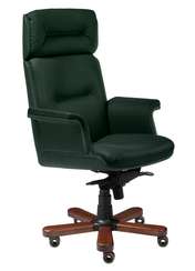 Кресло для руководителя STEEL NOTABLE A зеленая кожа