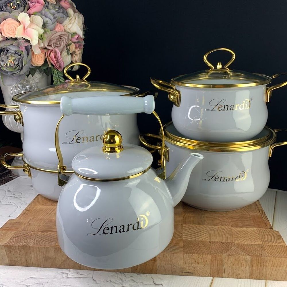 Lenardi 776-027 Набор эмалированной посуды из 9 предметов MIGUEL в под.уп.(х2)
