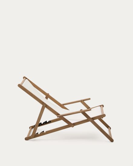 Cкладное кресло Vilara для улицы из акации и текстиля белого цвета La Forma Испания 