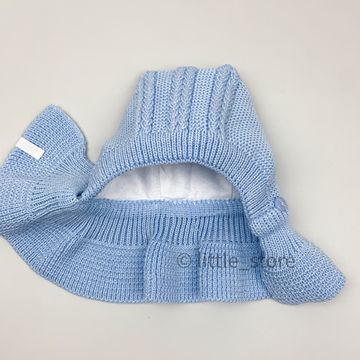 Шапка-шлем демисезонная "Барбариска" Голубая