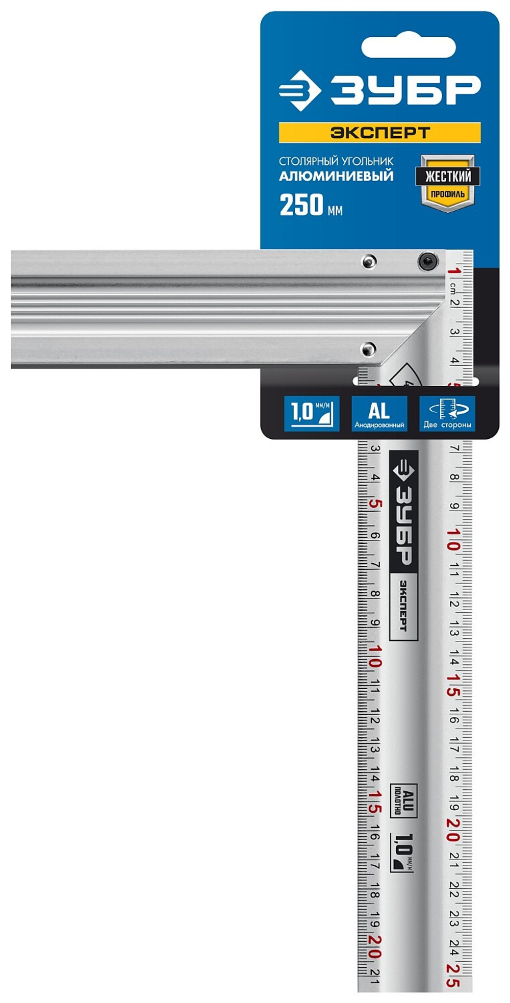ЗУБР 250 мм, жесткий столярный угольник, Профессионал (34392-25)