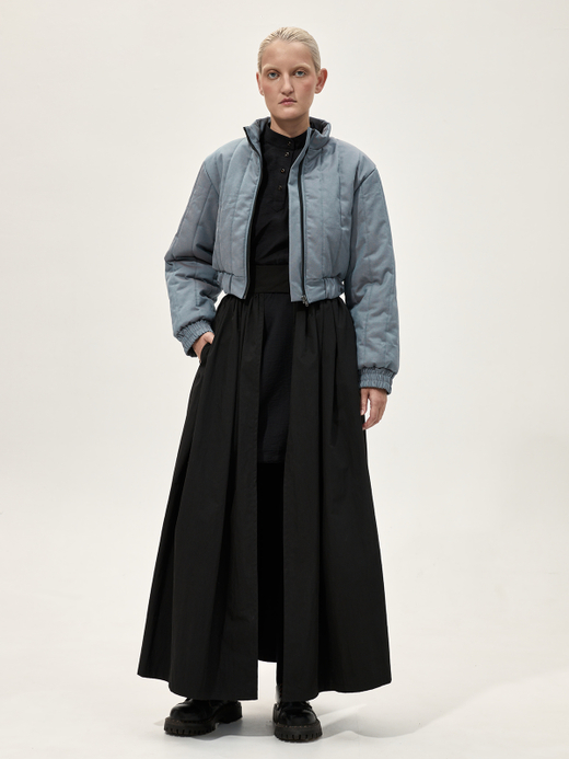 Бомбер стеганый укороченный "Александрит" с эффектом шанжан. Сине-лиловый