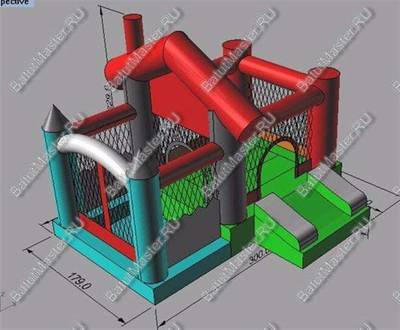 Детский надувной батут "Домик в деревне" 3*2.5*2.2 м