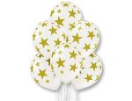 Шар (14"/36 см) Шелкография металлик, Звезды золот-070 25 шт.