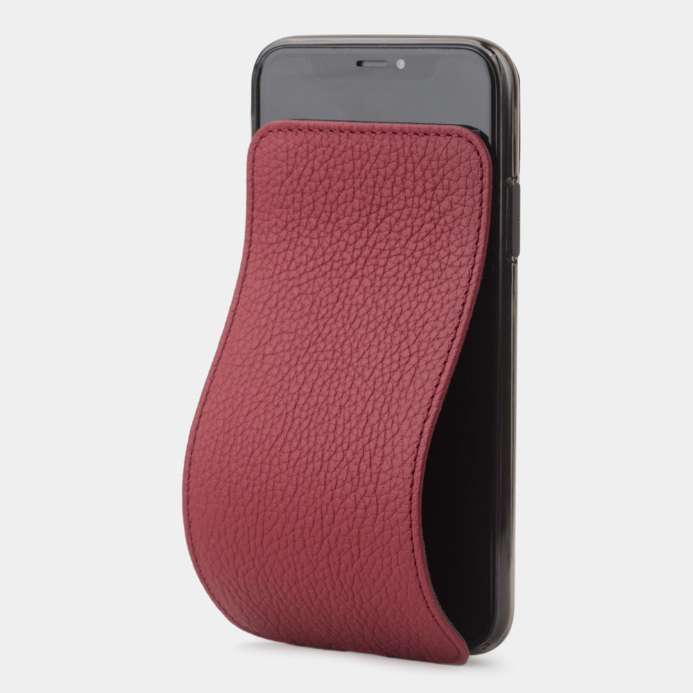 Чехол для iPhone X/XS из натуральной кожи теленка, вишневого цвета
