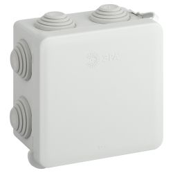 Распаячная коробка ЭРА KOR-80-80-50-7gv-MP серая 80х80х50мм с гермовводами 7 входов прямой монтаж IP55