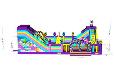 Коммерческий надувной батут «Космический калейдоскоп», размер 16*8,5*6 м