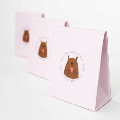 Пакетик подарочный объемный "СКРОМНЫЙ МИШКА", 70х35х85мм