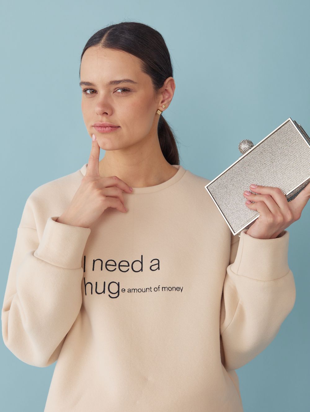 СВИТШОТ HUGE AMOUNT PASTEL BEIGE