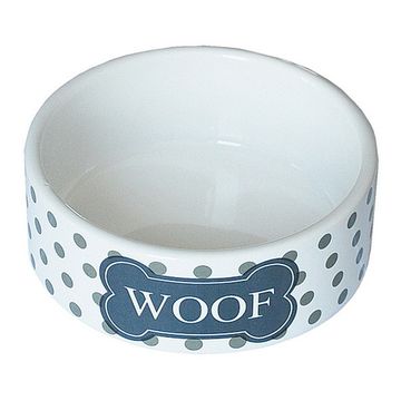 N1 миска керамическая бело-черная Woof 12,5*5 см, 440 мл