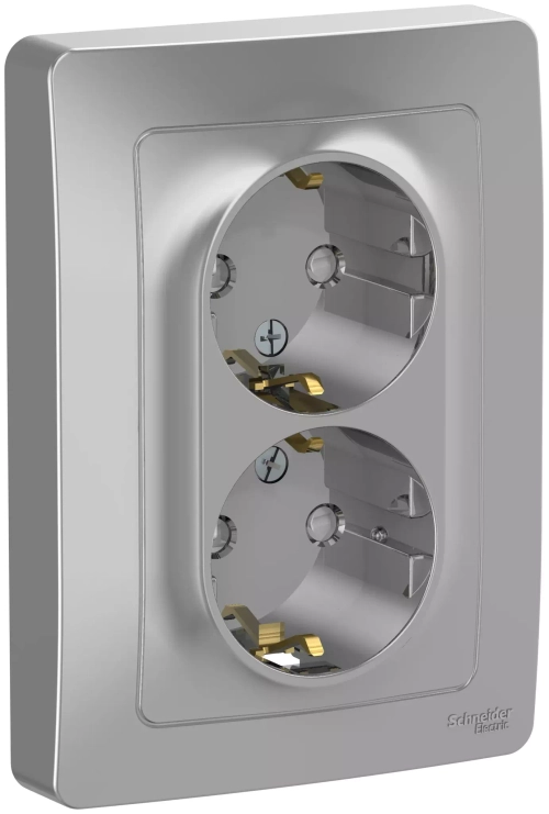 РОЗЕТКА С/У 2-я з/к шт. 16А 250В, алюмин.BLNRS001123