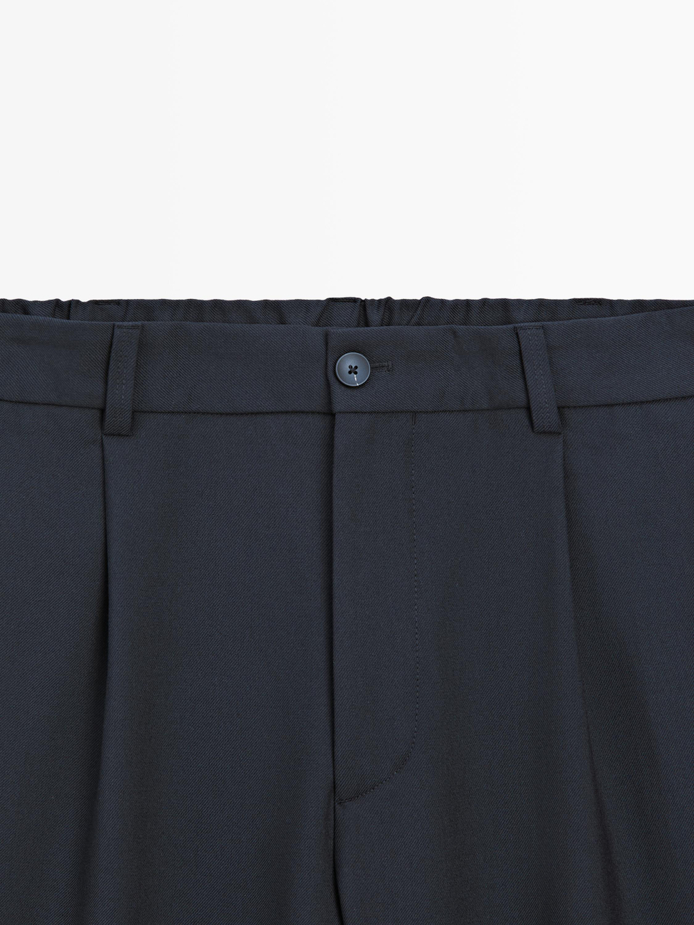 Massimo Dutti Брюки свободного кроя из шерстяной смеси с вытачками, темно-синий