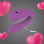 Фиолетовый U-образный вибратор для пар (Цвет: фиолетовый)